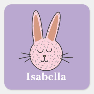 Custom Name Easter Bunny Square Sticker