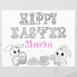 Custom Name Easter Colouring Activity Sheet