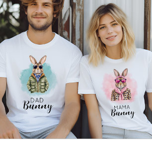 Custom Name Easter Matching Family Dad Bunny T-Shirt