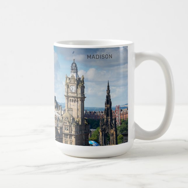 Custom Name Edinburgh Scotland Coffee Mug (Right)