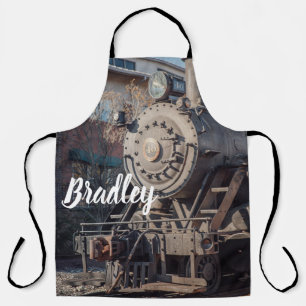 Custom Name Editable Steam Locomotive Train Fan Apron