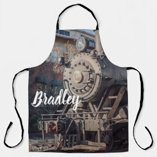 Custom Name Editable Steam Locomotive Train Fan Apron