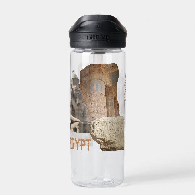 Custom name EGYPT photo collage Water Bottle (Back)