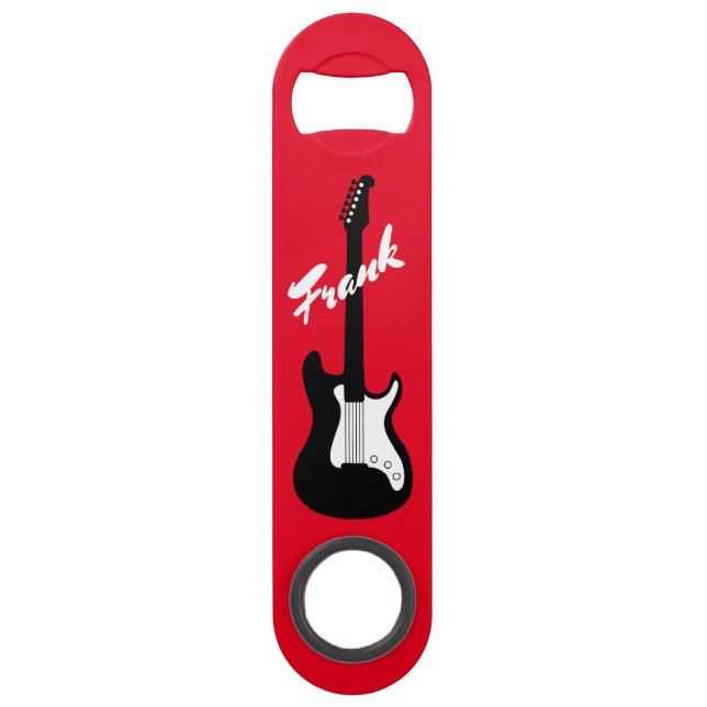 Custom name electric rock guitar bottle opener (Back)
