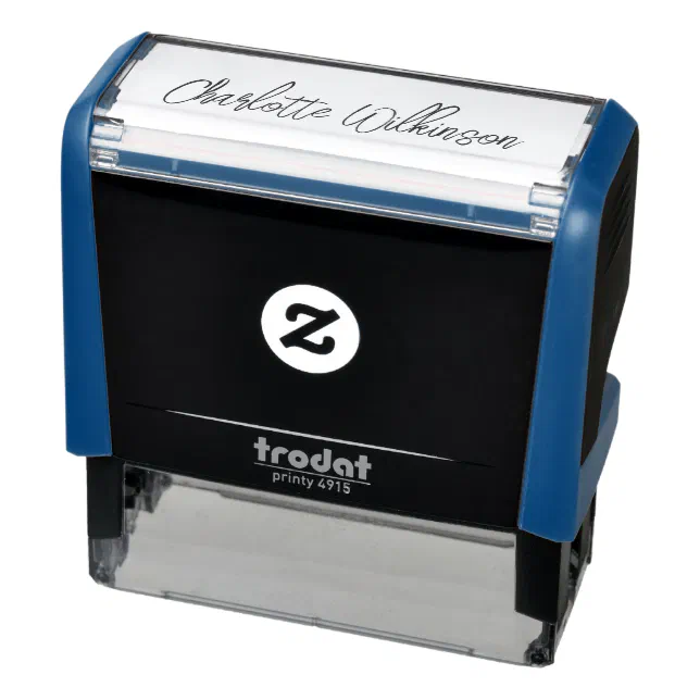 Custom Name Elegant Cursive Signature Self-inking Stamp | Zazzle