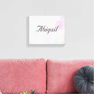 Custom Name Elegant Font Girly Patel Colours Canvas Print