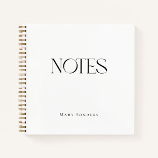 Custom Name Elegant Minimal Notes Notebook