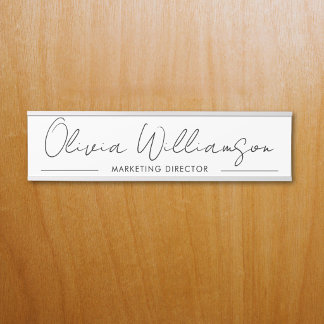 Custom Name Elegant Script Modern Personalised Door Sign