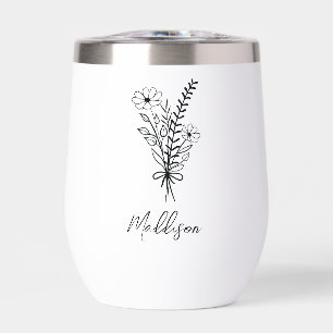 Custom name, Elegant typography flower bunch