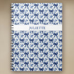 Custom Name Elegant Vintage Floral Blue Bows Notebook<br><div class="desc">Write in style! This elegant notebook features vintage florals and sweet blue bows with your custom name,  perfect for journalling,  school,  or a thoughtful personalised gift.</div>