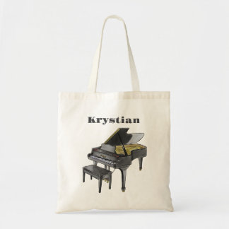 Custom Name Elegant Watercolor Grand Piano Lesson Tote Bag