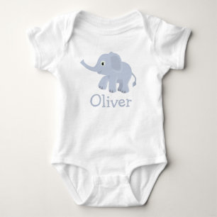 Custom Name Elephant Baby Bodysuit