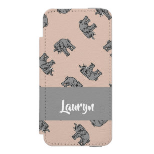 Custom name elephants on brown incipio watson™ iPhone 5 wallet case