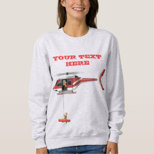 Custom Name Emergency Rescue Helicopter Crewneck Sweatshirt