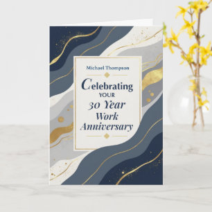 Custom Name Employee 30 Year Work Anniversary Card
