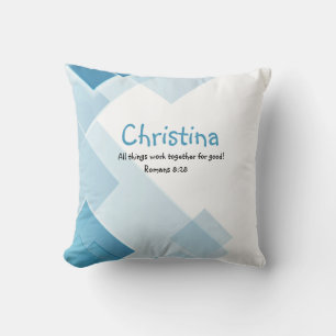 Custom Name Encouraging Inspirational Bible Quote Cushion