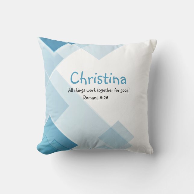 Custom Name Encouraging Inspirational Bible Quote  Cushion (Front)