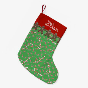 Custom Name Ethan Gingerbread Men Holiday Small Christmas Stocking
