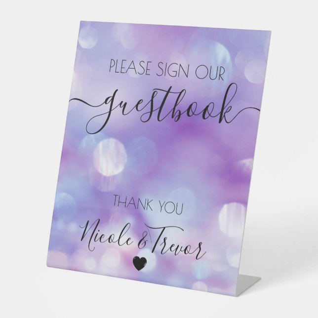 Custom Name Ethereal Calligraphy Sign Guestbook (Front)