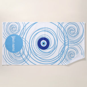 Custom Name Evil Eye Protection Summer Beach Towel
