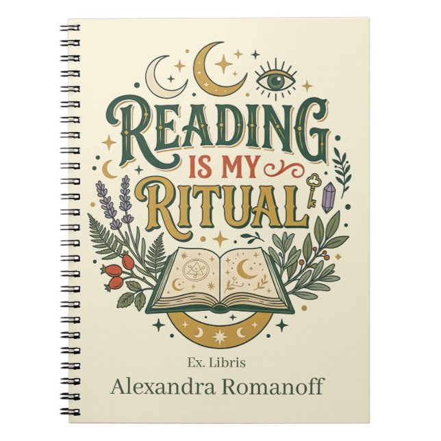 Custom Name Ex Libris Reading Is My Ritual Notebook (Front)