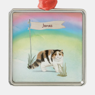 Custom Name Exotic Short Hair Cat Pet Metal Tree Decoration