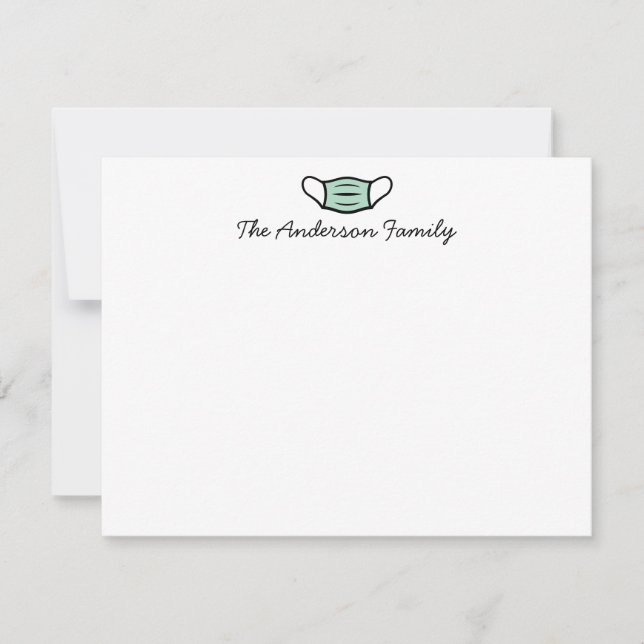 Custom Name Face Mask Script Medical Nurse Doctor Card (Front)