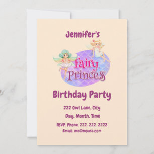 Custom Name Fairy Princess Birthday Party Invitation