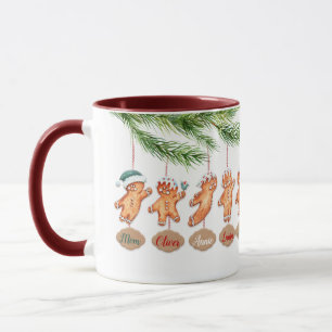 Custom name family Christmas art Gingerbread Mug
