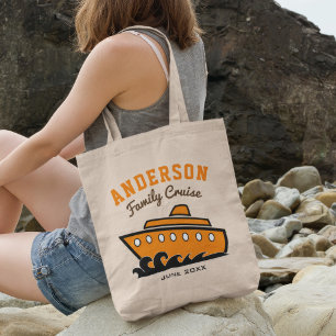 Custom Name Family Cruise Vacation Tote Bag