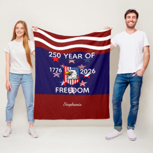 Custom Name , Family & Freedom America 250 Year Fleece Blanket