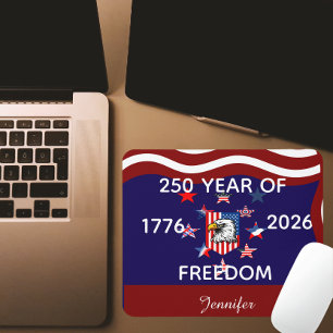 Custom Name , Family & Freedom America 250 Year  Mouse Mat