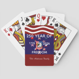 Custom Name , Family & Freedom America 250 Year  Playing Cards