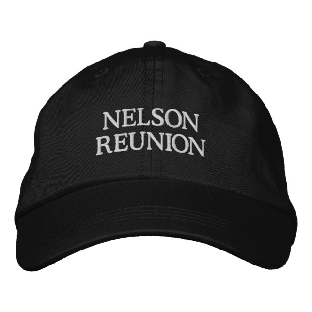 Custom Name Family Reunion Monogrammed Embroidered Hat (Front)