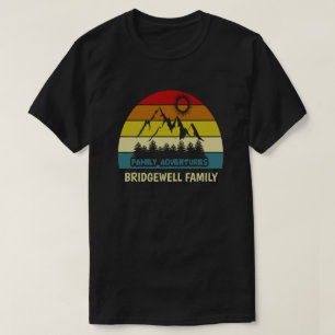 Custom Name Family Road Trip Mountain Sunset  T-Shirt