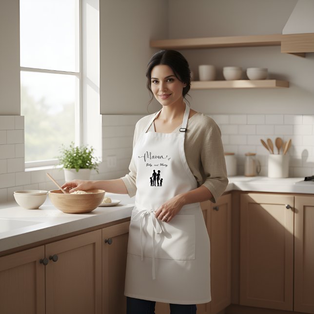 Custom Name Family Silhouette Gift for Mum  Standard Apron (Creator Uploaded)
