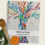 Custom Name Family Tree Meal  Planner<br><div class="desc">This unique Meal Planner is decorated with a brightly coloured Family Tree on a pale grey background. Customise it with your name and year. Use the Customise Further option to change the text size, style or colour if you wish. Because we create our own artwork you won't find this exact...</div>
