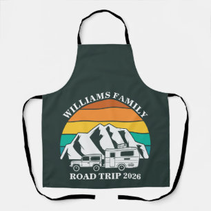 custom name family vacation mountain Road Trip Apron
