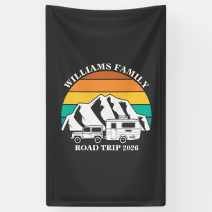 custom name family vacation mountain Road Trip Banner
