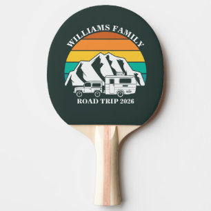 custom name family vacation mountain Road Trip Ping Pong Paddle