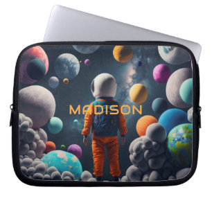 Custom Name Fantasy Space Kid Laptop Sleeve