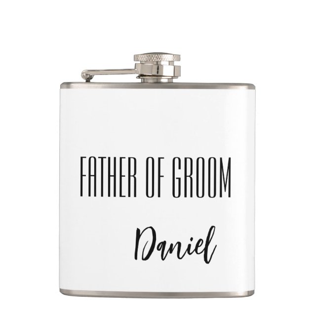 Custom Name Father Of Groom Flask (Front)