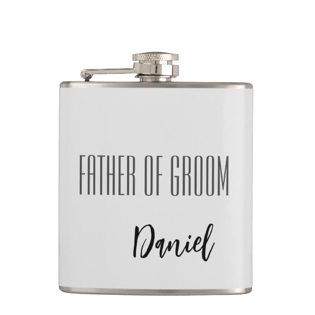 Custom Name Father Of Groom Flask (Front)