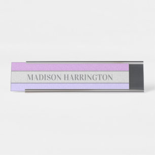 Custom Name Faux Glitter Bling Desk Name Plate