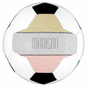 Custom Name Faux Glitter Bling Football