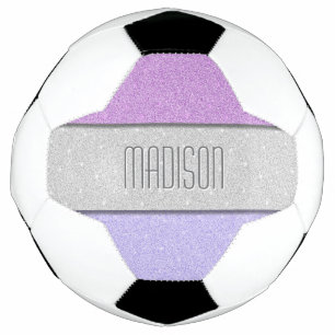 Custom Name Faux Glitter Bling Football