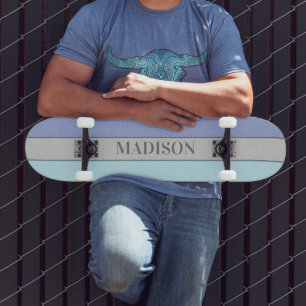 Custom Name Faux Glitter Bling Skateboard