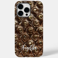 Custom Name Faux Leather Abstract Minimalist 