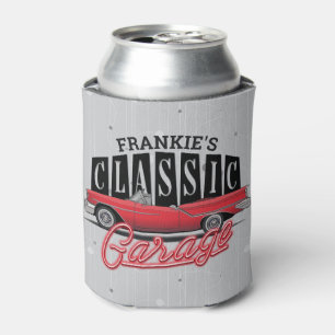 Custom NAME Faux Neon 1950's Classic Car Garage Can Cooler