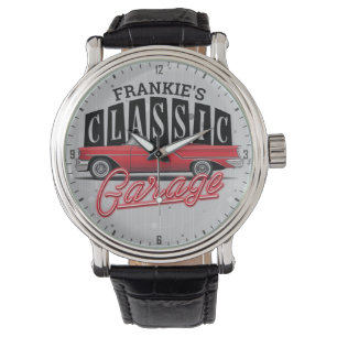 Custom NAME Faux Neon Classic Car Dad's Garage Watch